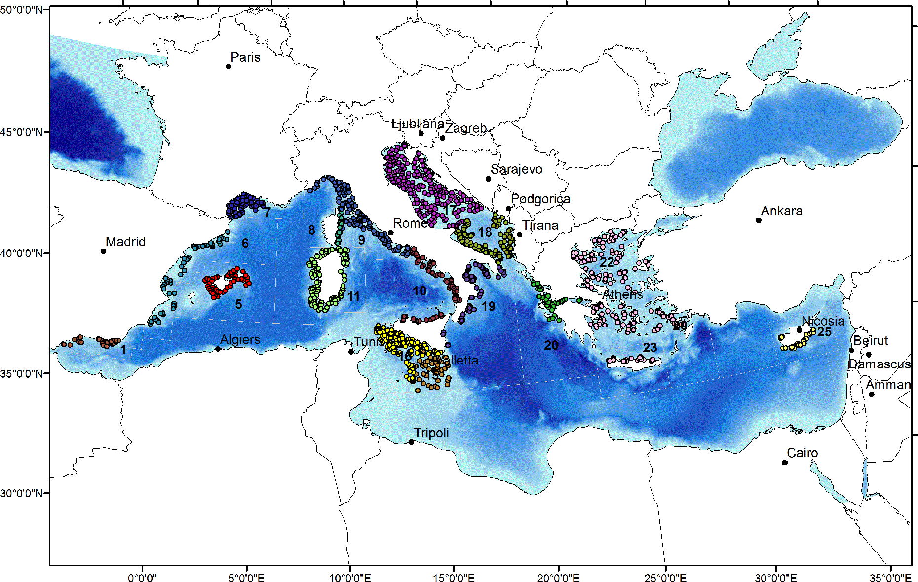 Il paesaggio marino delle zone di vivaio demersali nel Mediterraneo settentrionale, un primo passo verso l'attuazione della pianificazione territoriale per la pesca con reti da traino